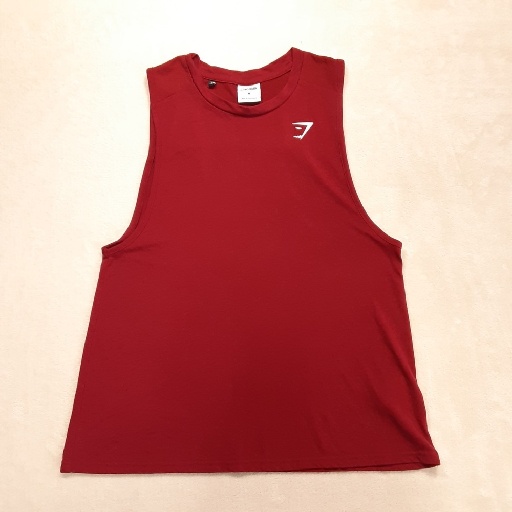 Gymshark Womans Drop Arm Tank Medium Burgundy Viscose Polyester